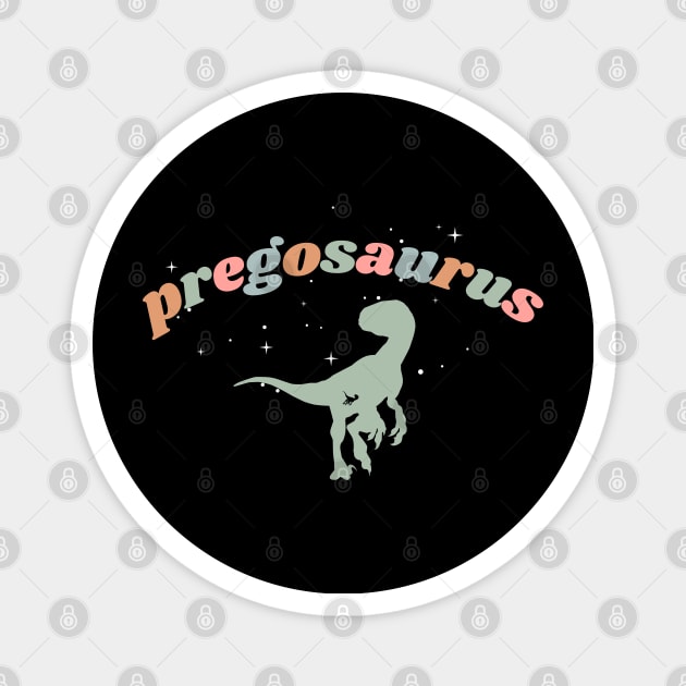 Pregosaurus. Maternity Pregnancy Announcement, baby, dino Magnet by Project Charlie